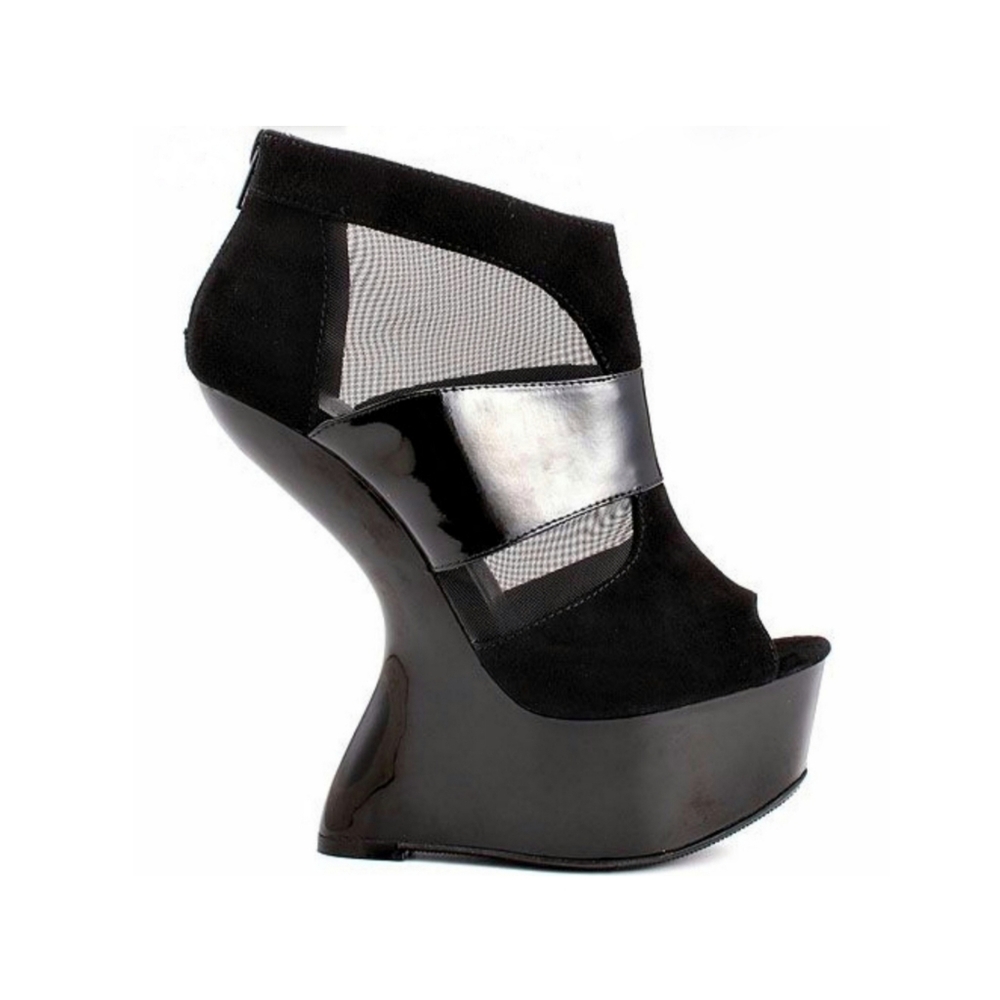 Chinese Laundry Cover Up Black Patent Wedge Heel 7